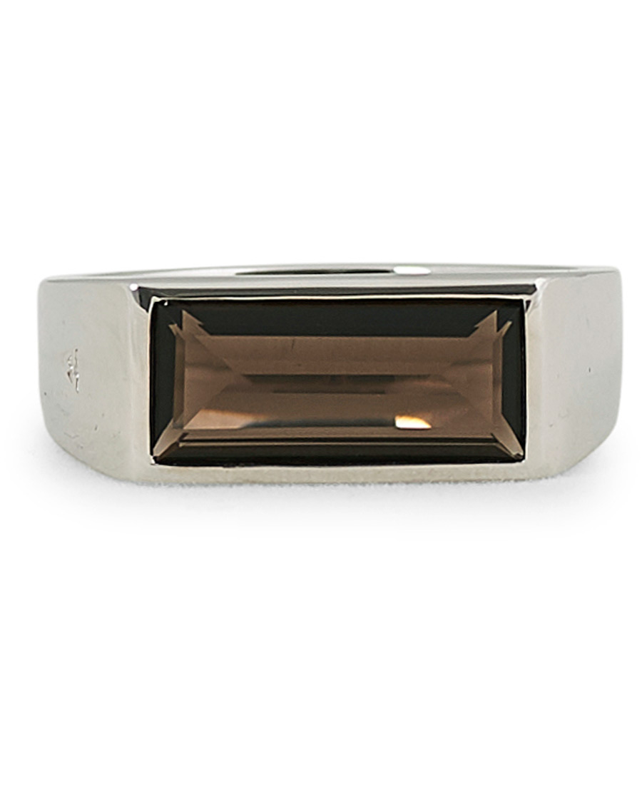 Tom Wood Peaky Ring Smoky Quartz Silver