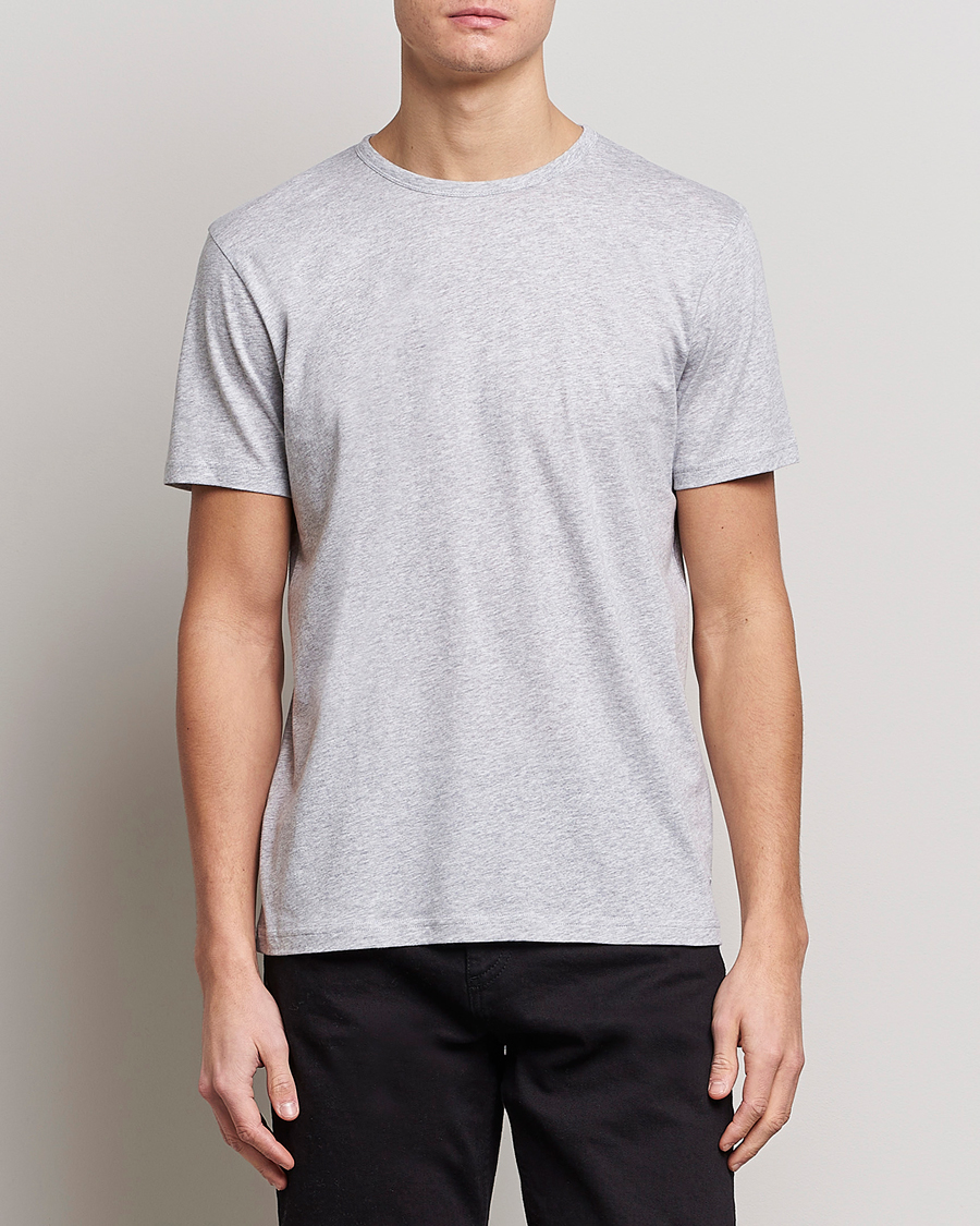 Herre |  | Stenströms | Solid Cotton T-Shirt Grey Melange