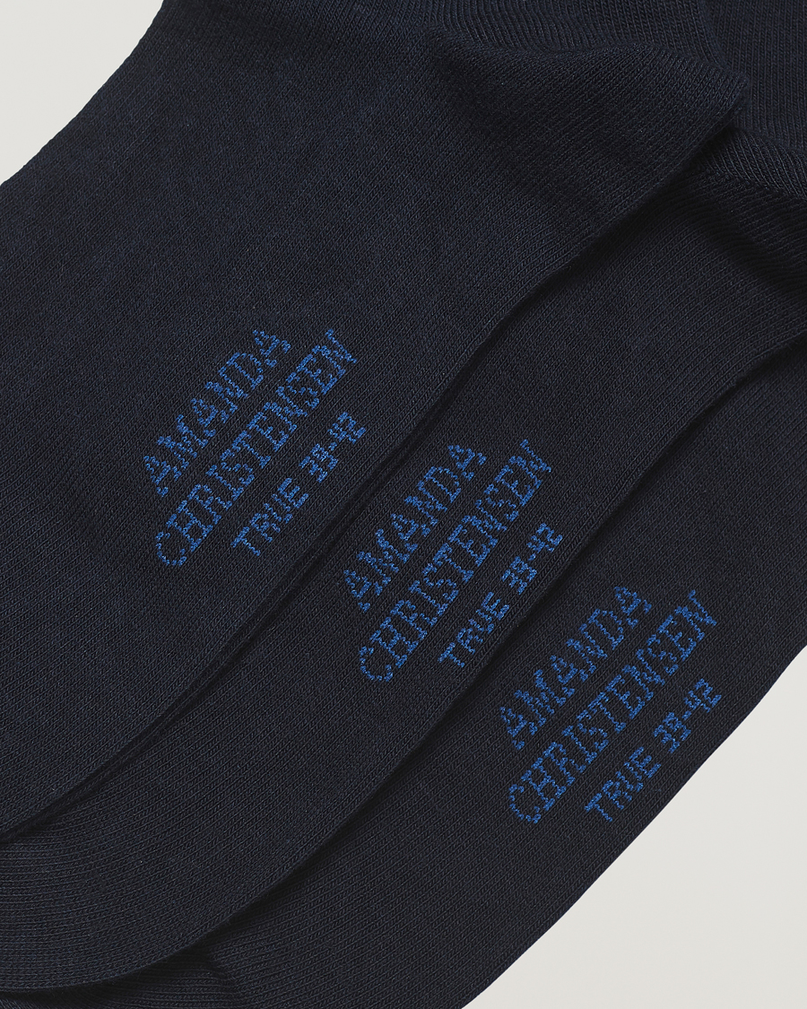 Herre | Amanda Christensen | Amanda Christensen | 3-Pack True Cotton Socks Dark Navy