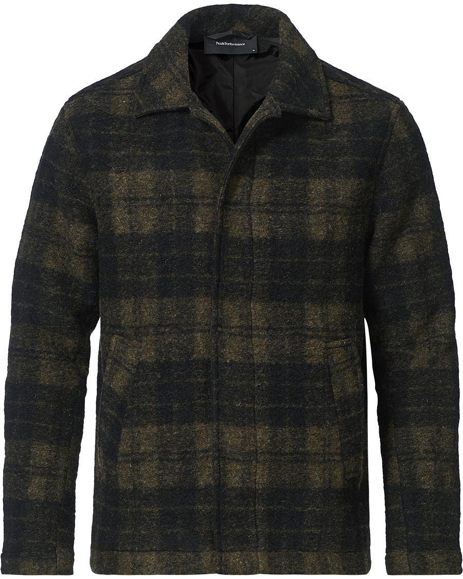 Peak Performance Checked Wool Shirt Olive