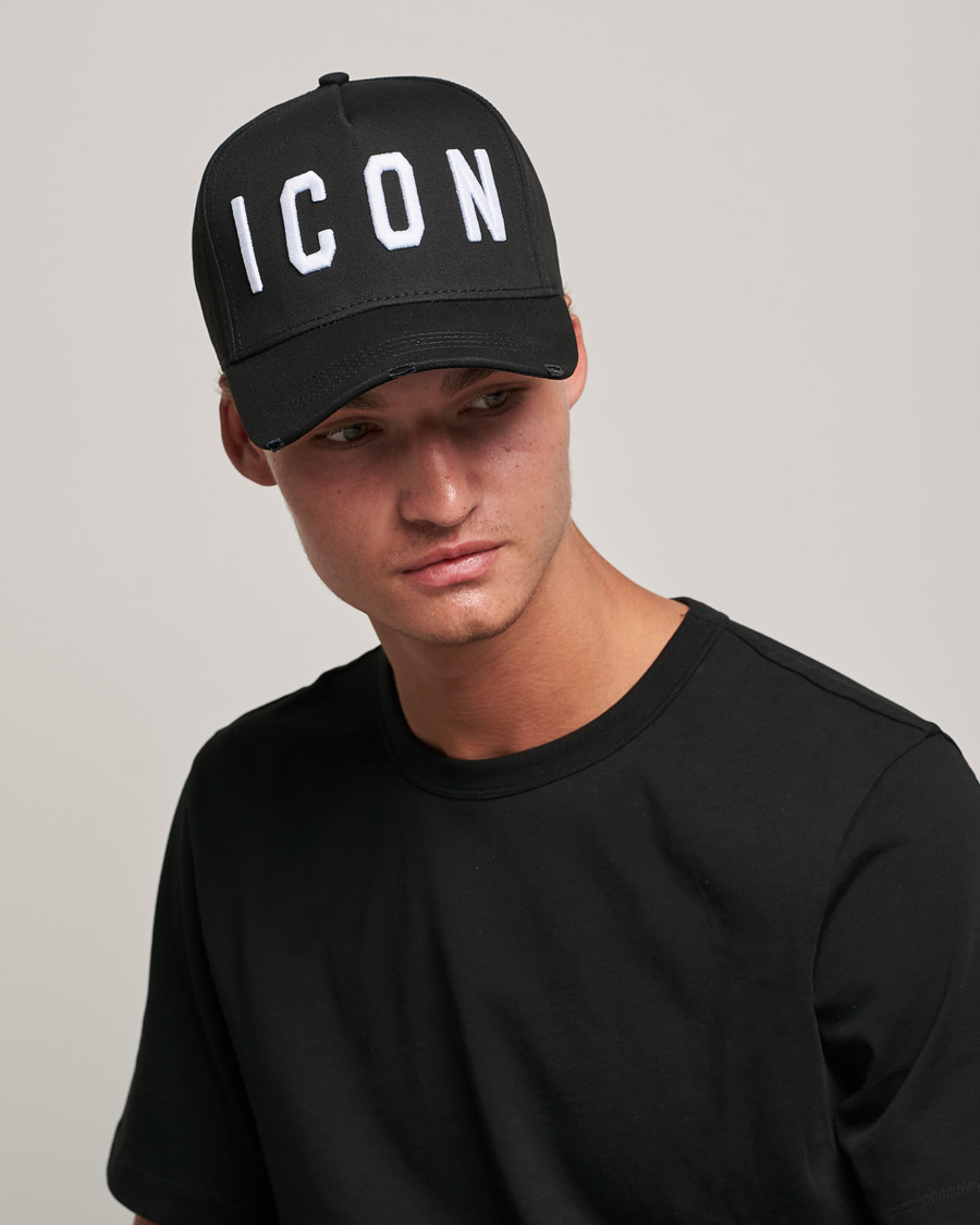 Dsquared2 Icon Baseball Cap Black White hos CareOfCarl.no