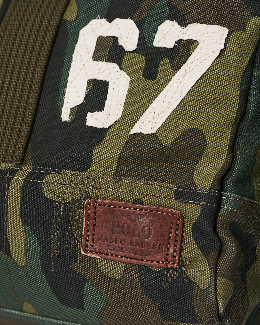 patchwork camo canvas duffel