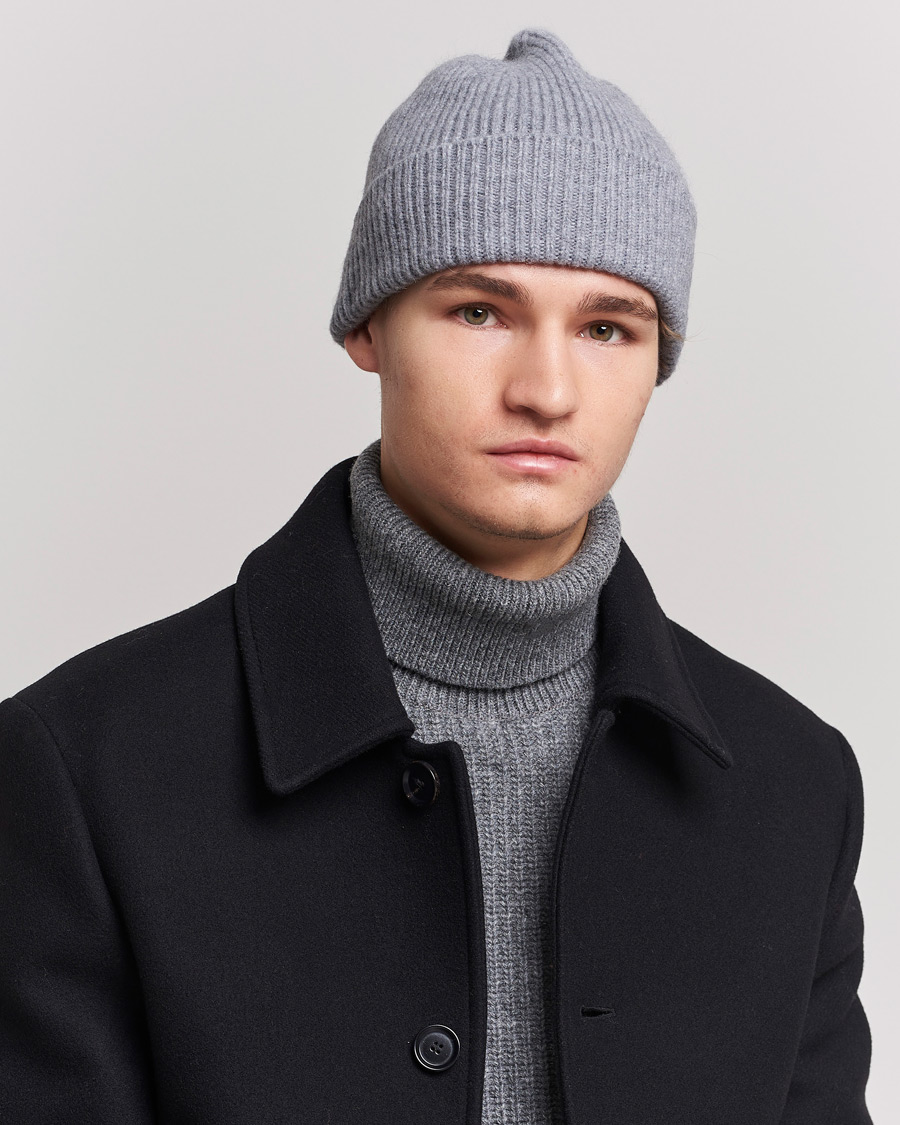 Herre | Luer | Le Bonnet | Lambswool/Caregora Beanie Smoke