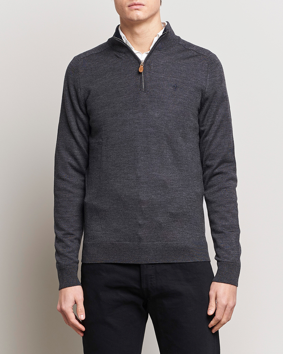 Herre | Morris | Morris | John Merino Half Zip Dark Grey