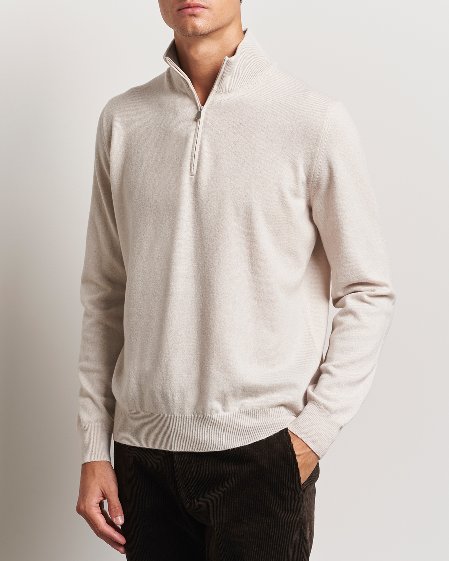 Herre |  | Gran Sasso | Wool/Cashmere Half Zip Cream