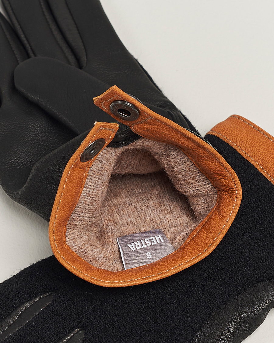 Herre |  | Hestra | Deerskin Wool Tricot Glove Black/Black