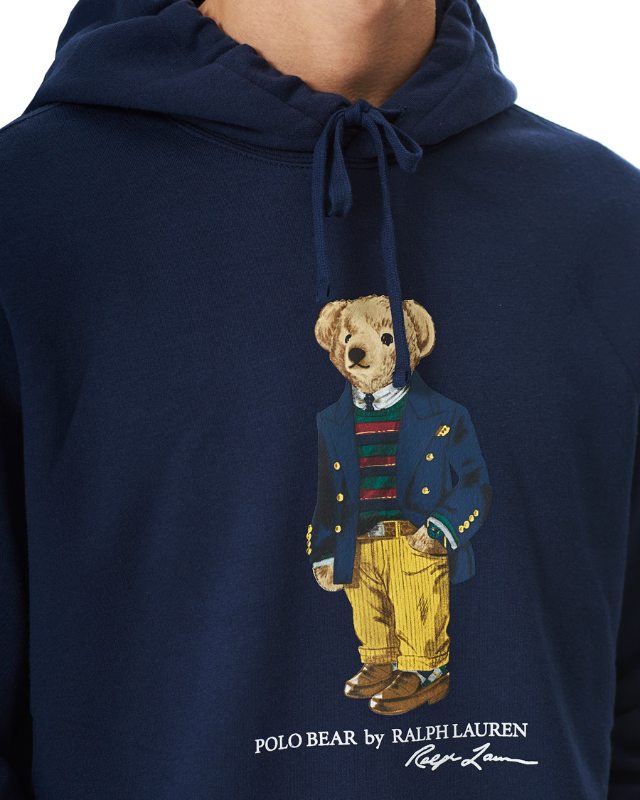 Polo Ralph Lauren The Polo Bear Thin Hoodie Hooded Long Sleeve Tee Navy Blue Med authentic