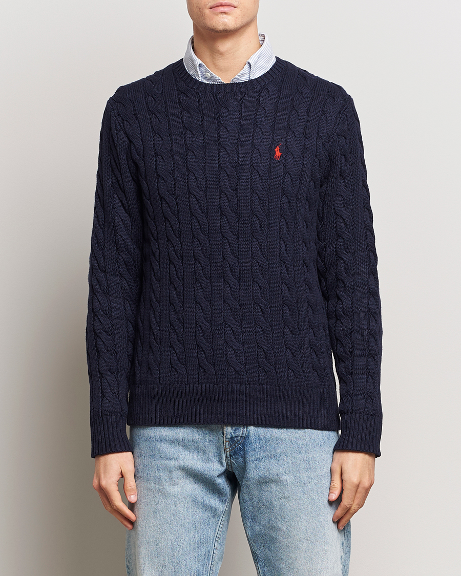 Herre | Strikkede gensere | Polo Ralph Lauren | Cotton Cable Pullover Hunter Navy