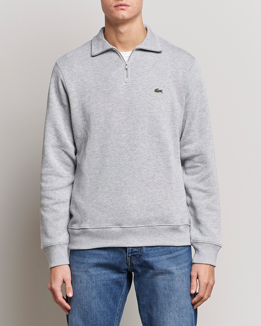 Herre | Lacoste | Lacoste | Rib Interlock Half Zip Silver Chine