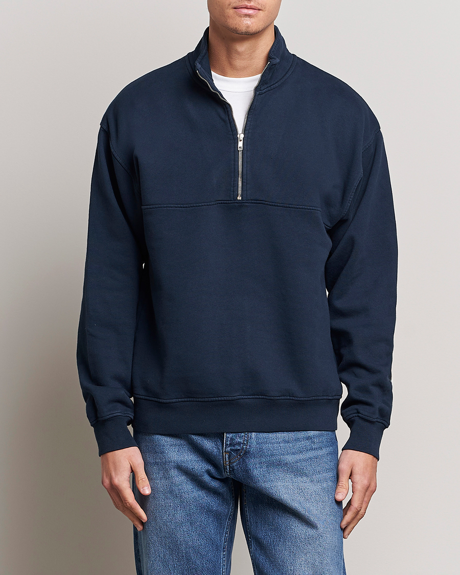 Herre | Under 1000 | Colorful Standard | Classic Organic Half-Zip Navy Blue