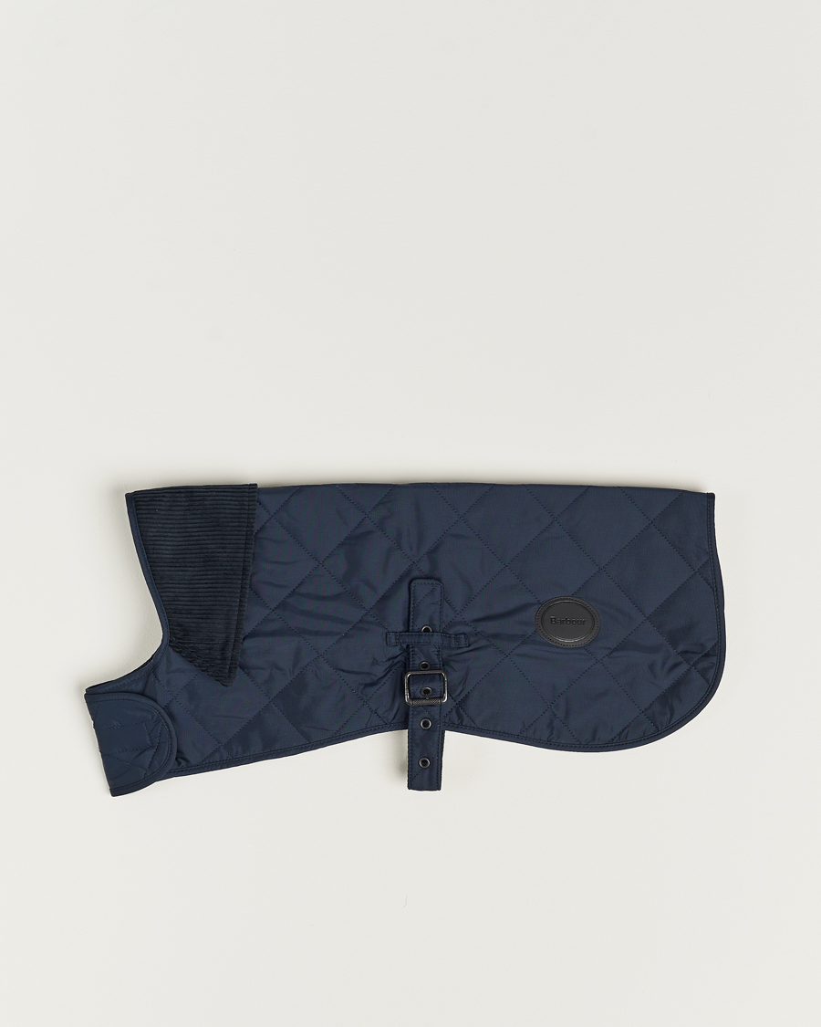 navy quilted dog coat