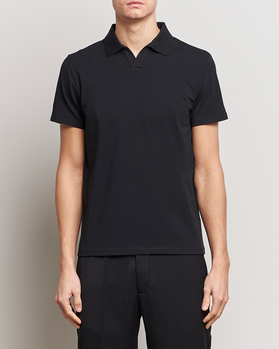 Herre | Filippa K | Filippa K | Soft Lycra Polo Tee Black