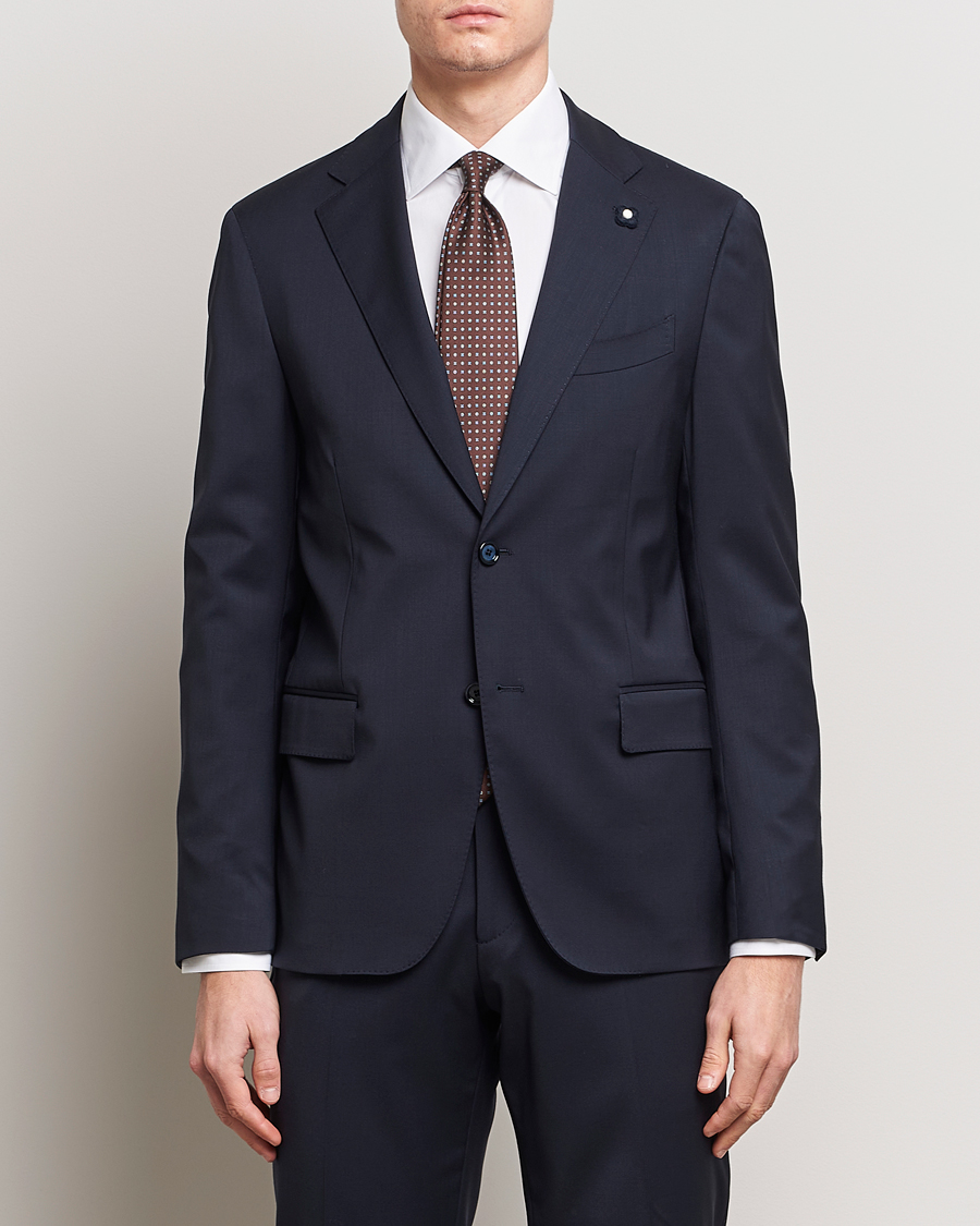 Herre | Italian Department | Lardini | Two Button Wool Blazer  Navy