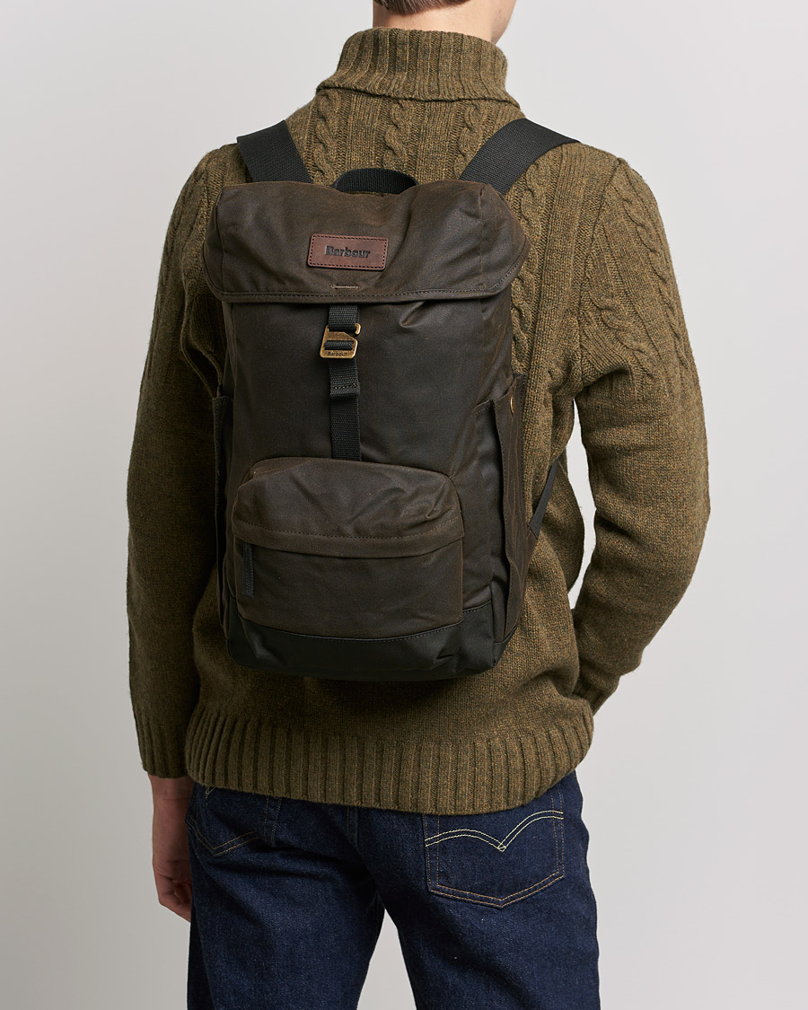 Herre |  | Barbour Lifestyle | Essential Waxed Backpack Olive