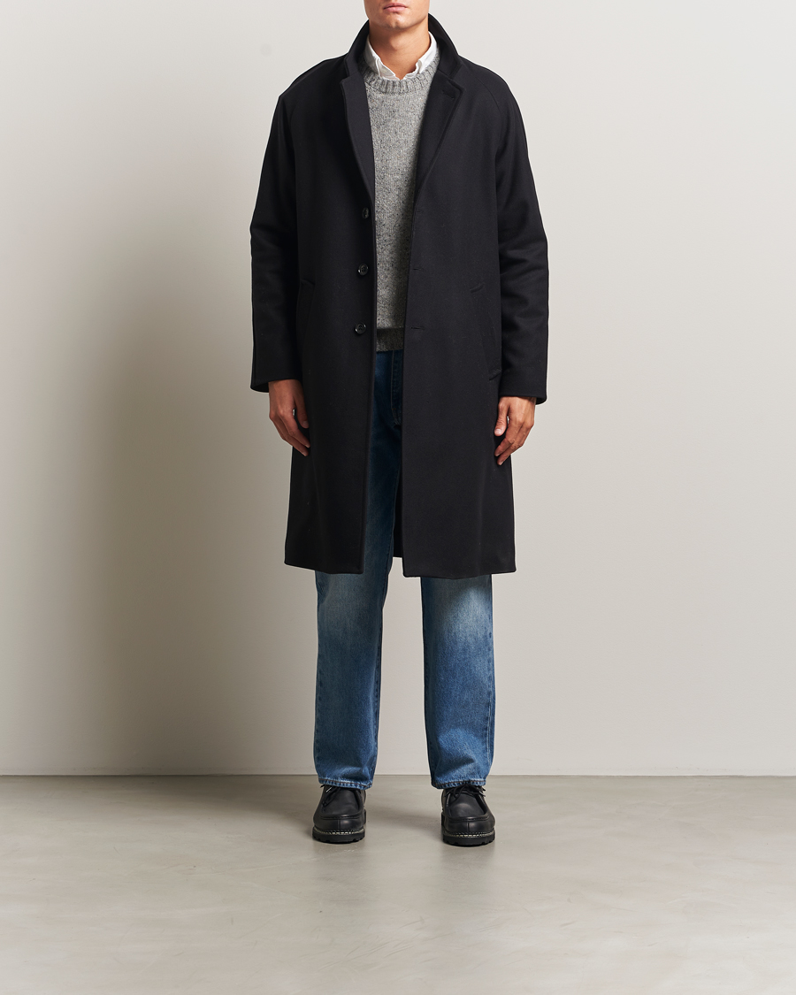 Herre | Jakker | Gloverall | Chesterfield Wool/Cashmere Refined Coat Black