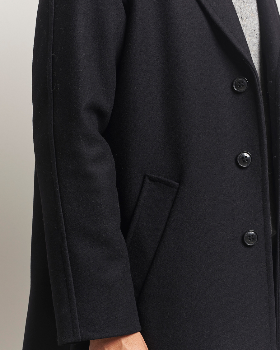 Herre | Jakker | Gloverall | Chesterfield Wool/Cashmere Refined Coat Black