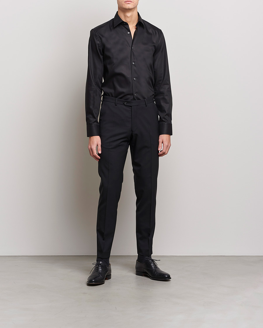 Herre | Business & Beyond | BOSS BLACK | Hank Slim Fit Shirt Black