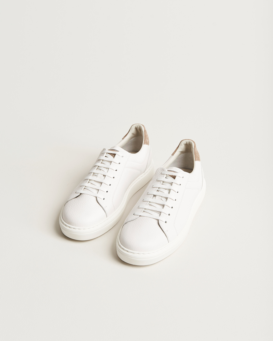 Herre |  | Brunello Cucinelli | Classic Sneakers White Grain Calf