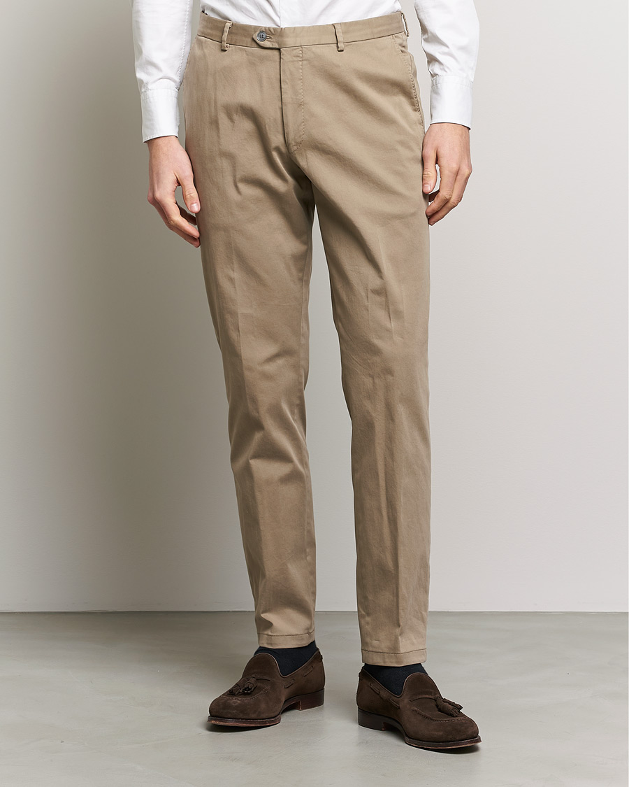 Herre | Chinos | Oscar Jacobson | Denz Casual Cotton Trousers Beige