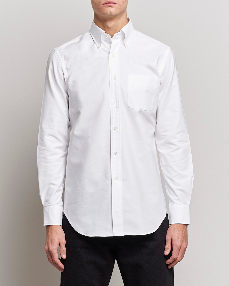 Herre | Klær | Kamakura Shirts | Slim Fit Oxford BD Shirt White