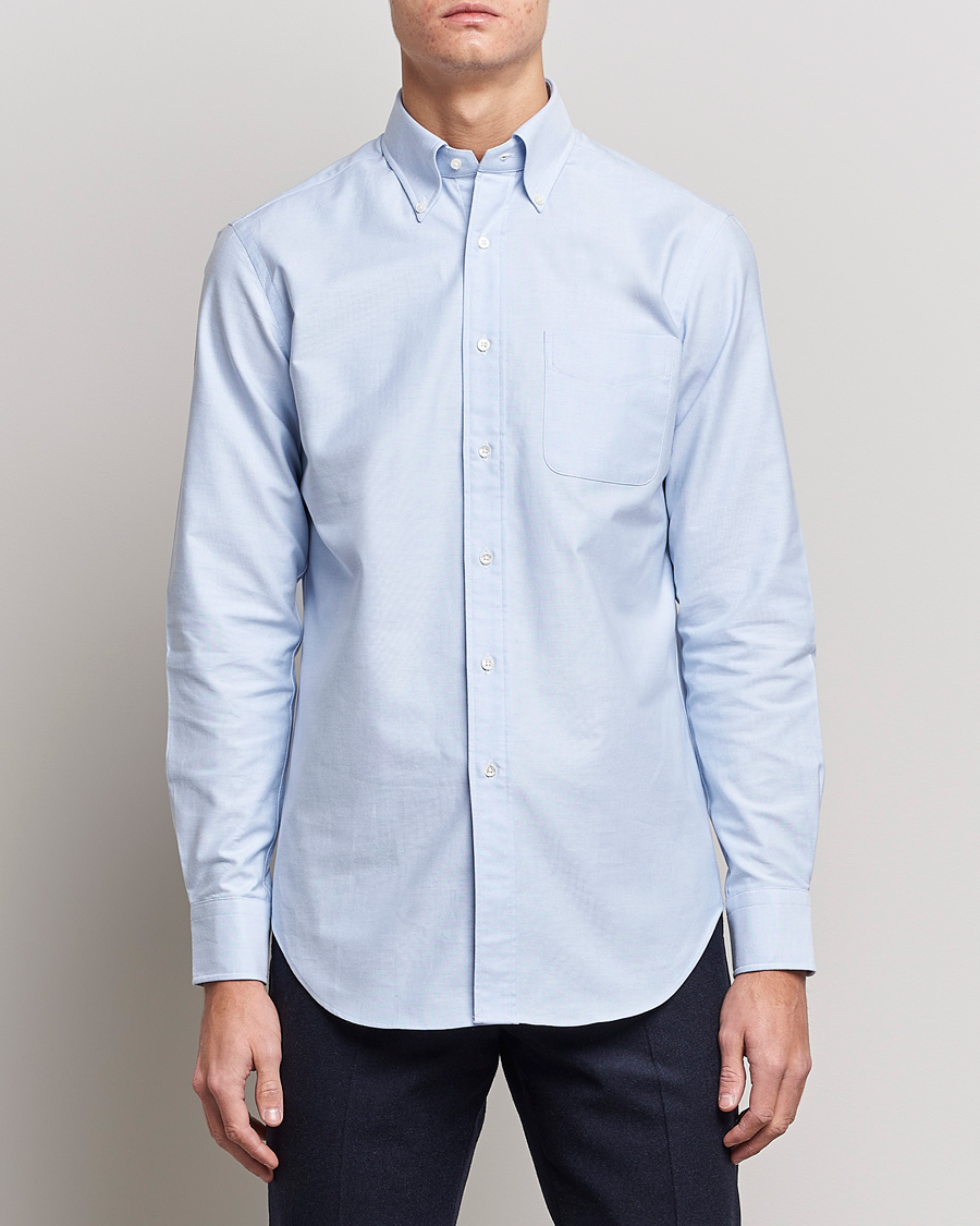 Herre | Klær | Kamakura Shirts | Slim Fit Oxford BD Shirt Light Blue
