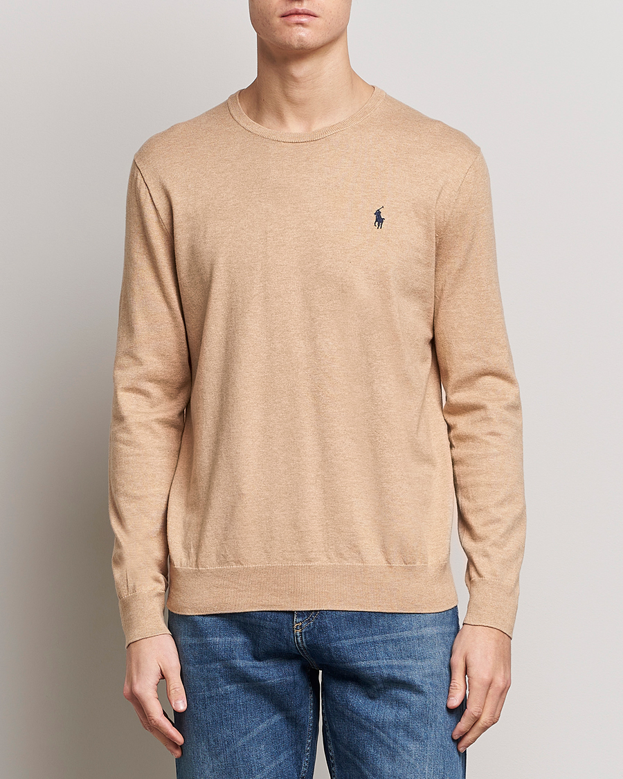 Herre | Strikkede gensere | Polo Ralph Lauren | Cotton Crew Neck Sweater Camel Melange