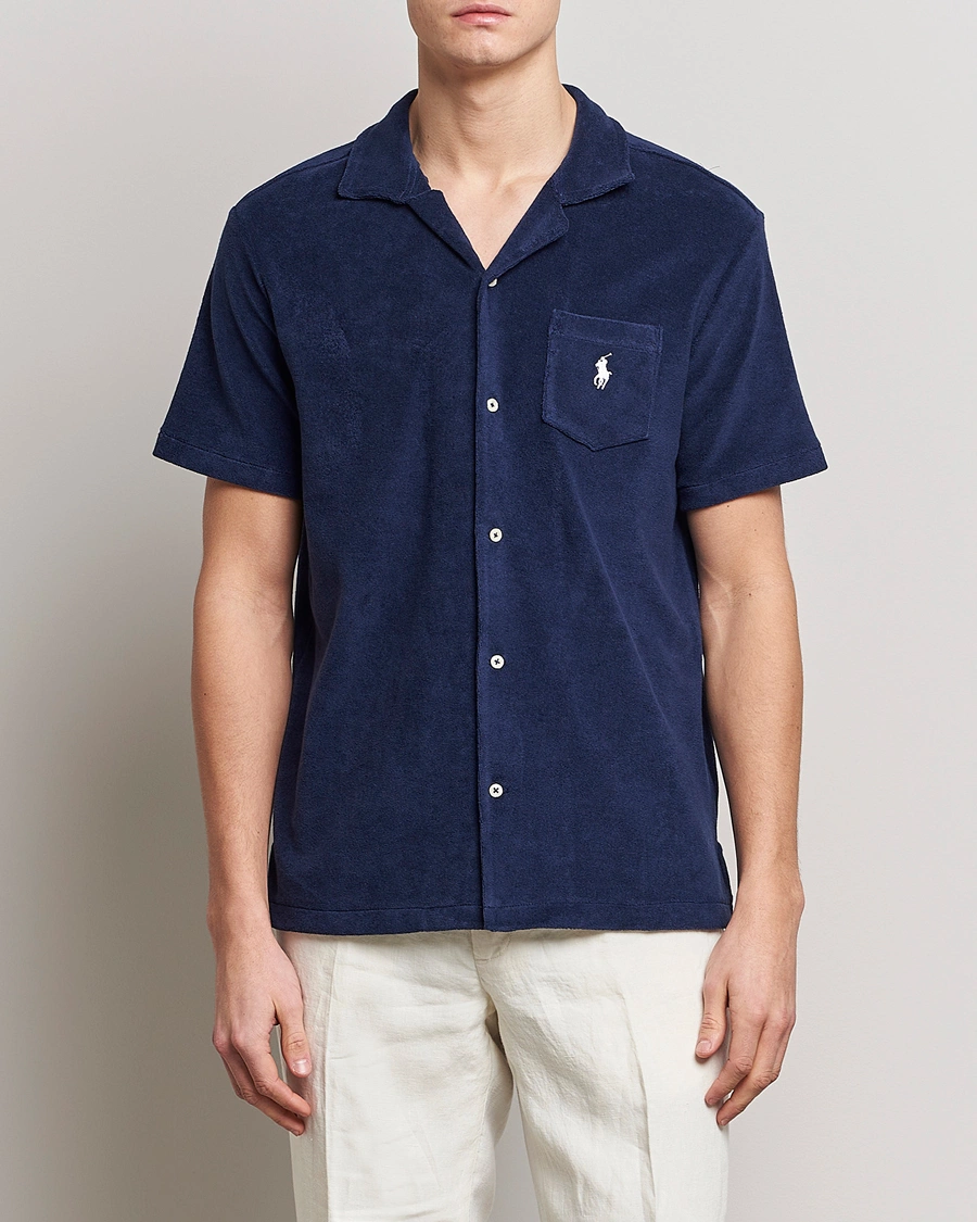 Herre | Terry | Polo Ralph Lauren | Cotton Terry Short Sleeve Shirt Newport Navy