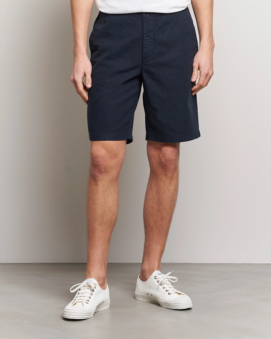 Herre |  | Barbour Lifestyle | Linen/Cotton Drawstring Shorts Navy
