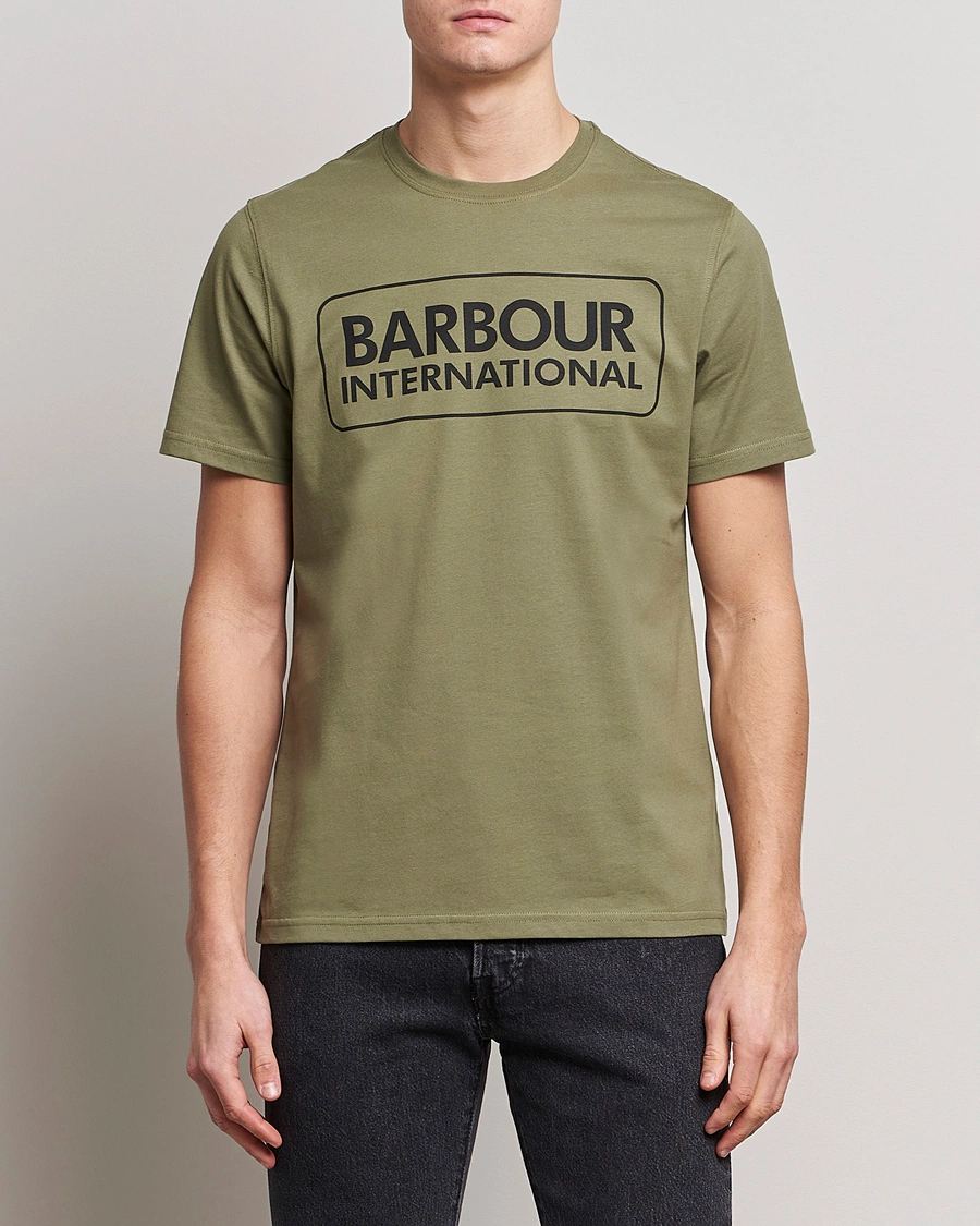 Herre | Barbour | Barbour International | Large Logo Crew Neck Tee Light Moss