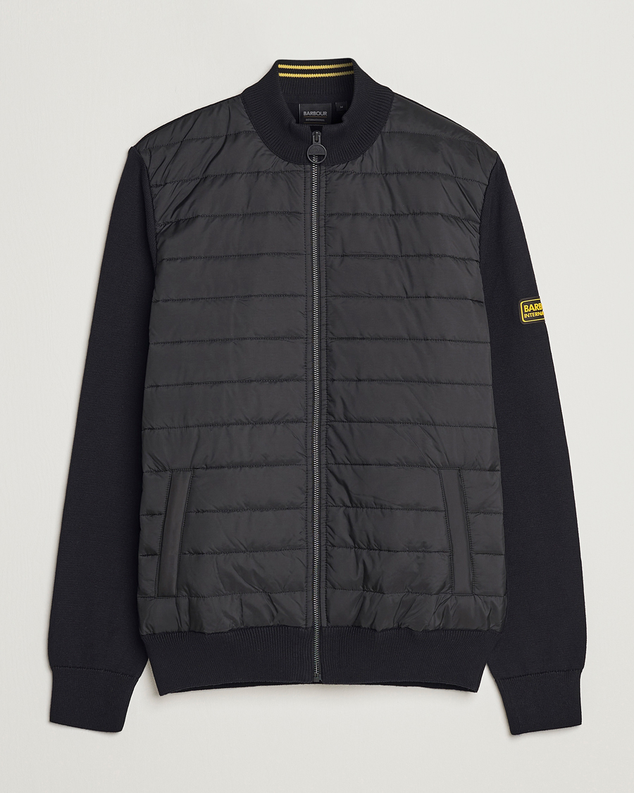 Barbour International Legacy Baffle Zip Through Sweater Black