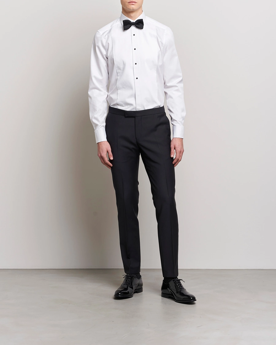 Herre | Stenströms | Stenströms | Slimline Open Smoking Shirt White