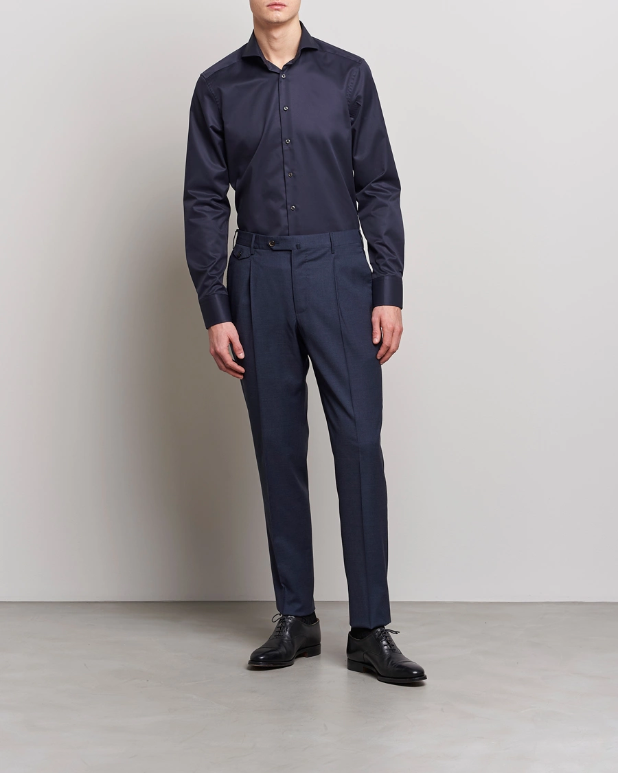 Herre |  | Stenströms | Slimline Extreme Cut Away Shirt Navy