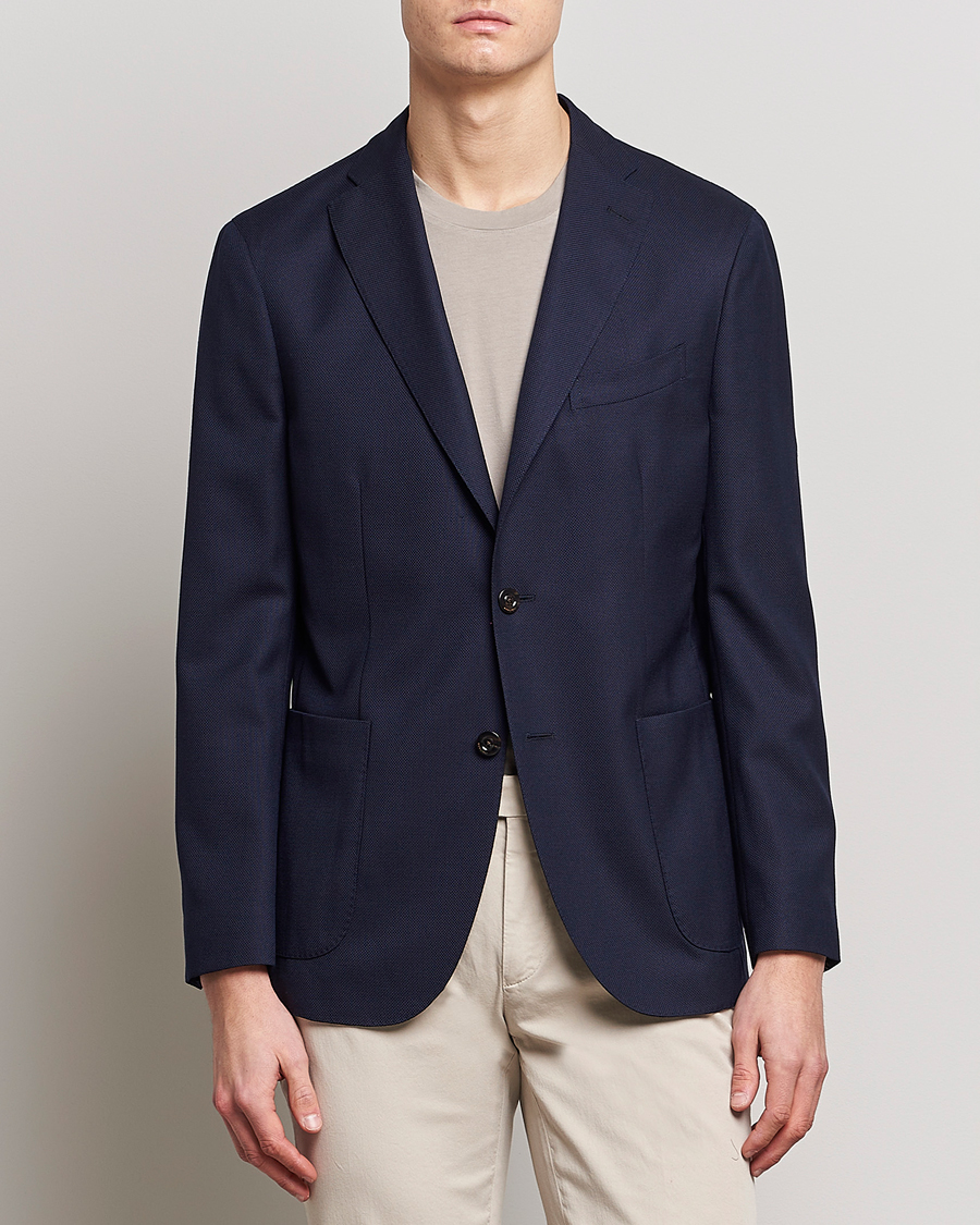 Herre |  | Boglioli | K Jacket Wool Hopsack Classic Blazer Navy