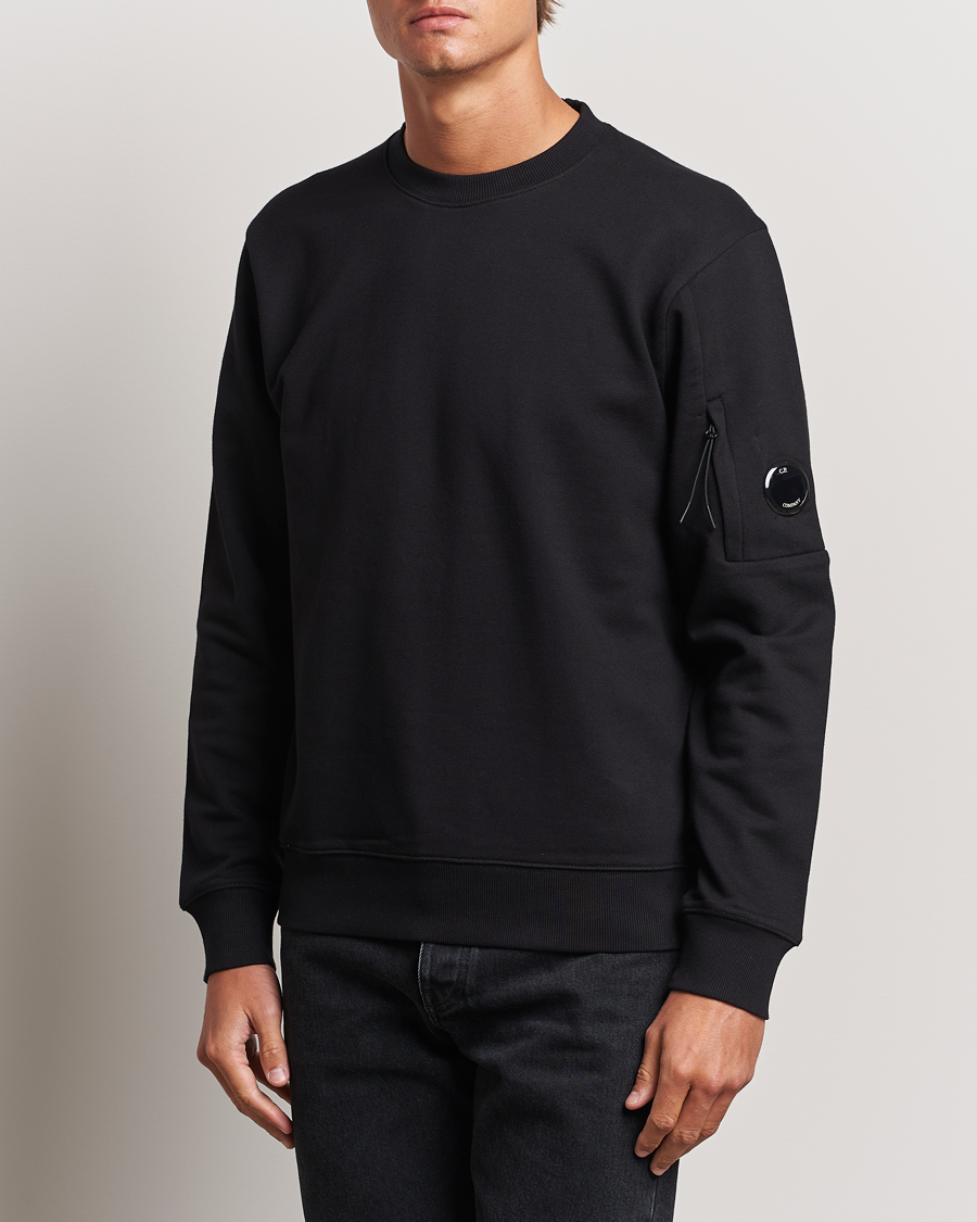 Herre | C.P. Company | C.P. Company | Diagonal Raised Fleece Lens Sweatshirt Black