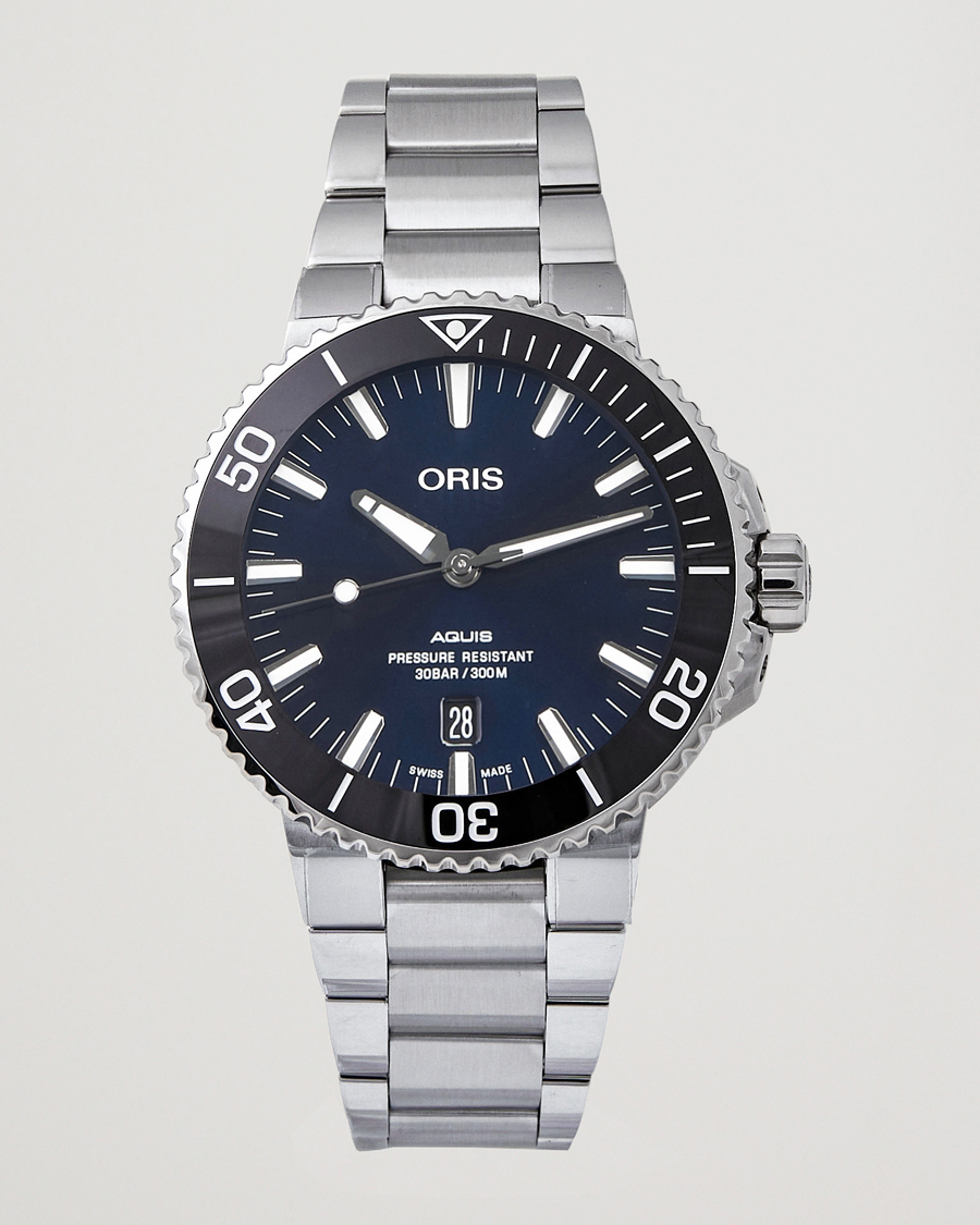 Oris Aquis Date 43 5mm Blue hos CareOfCarl.no