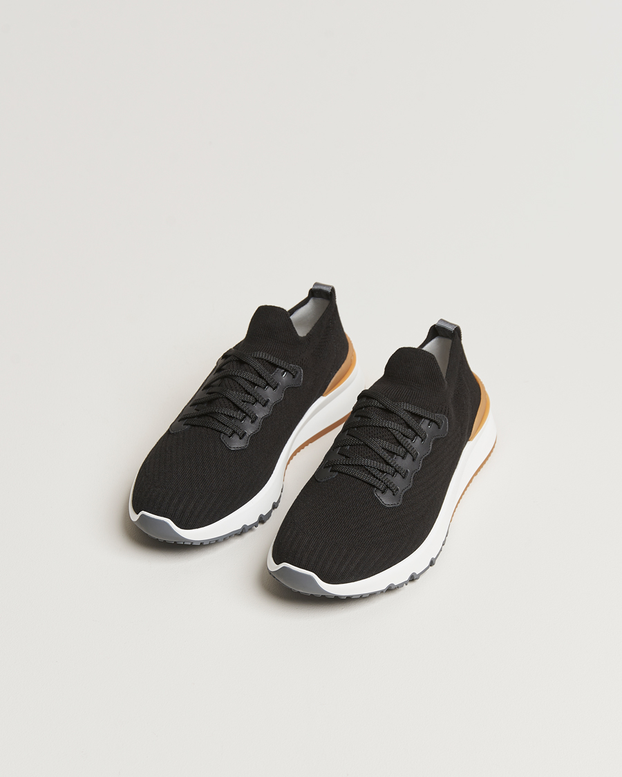 Herre | Svarte sneakers | Brunello Cucinelli | Flannel Running Sneakers Black 