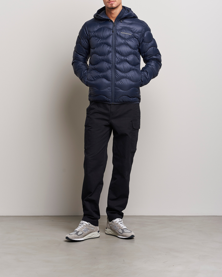 Herre | Jakker | Peak Performance | Helium Down Hooded Jacket Blue Shadow