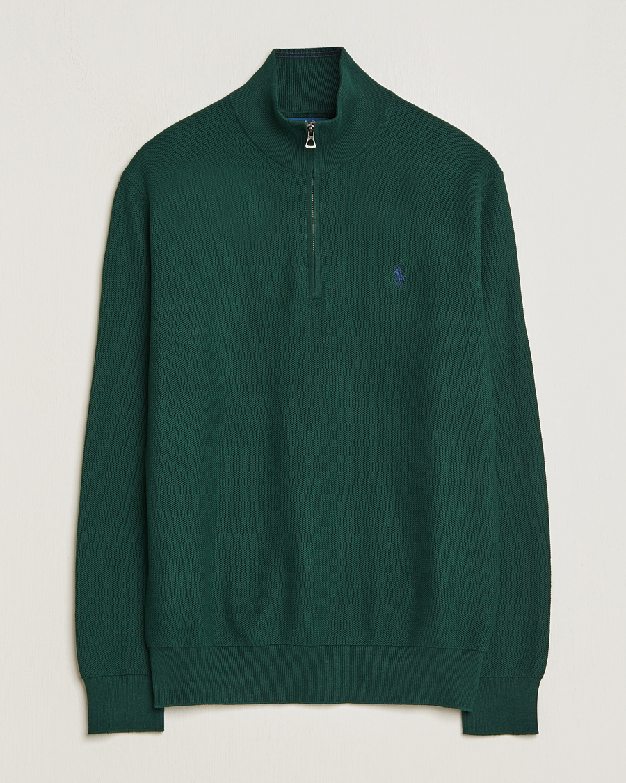 Polo Ralph Lauren Textured Half Zip Hunt Club Green hos CareOfCarl.no