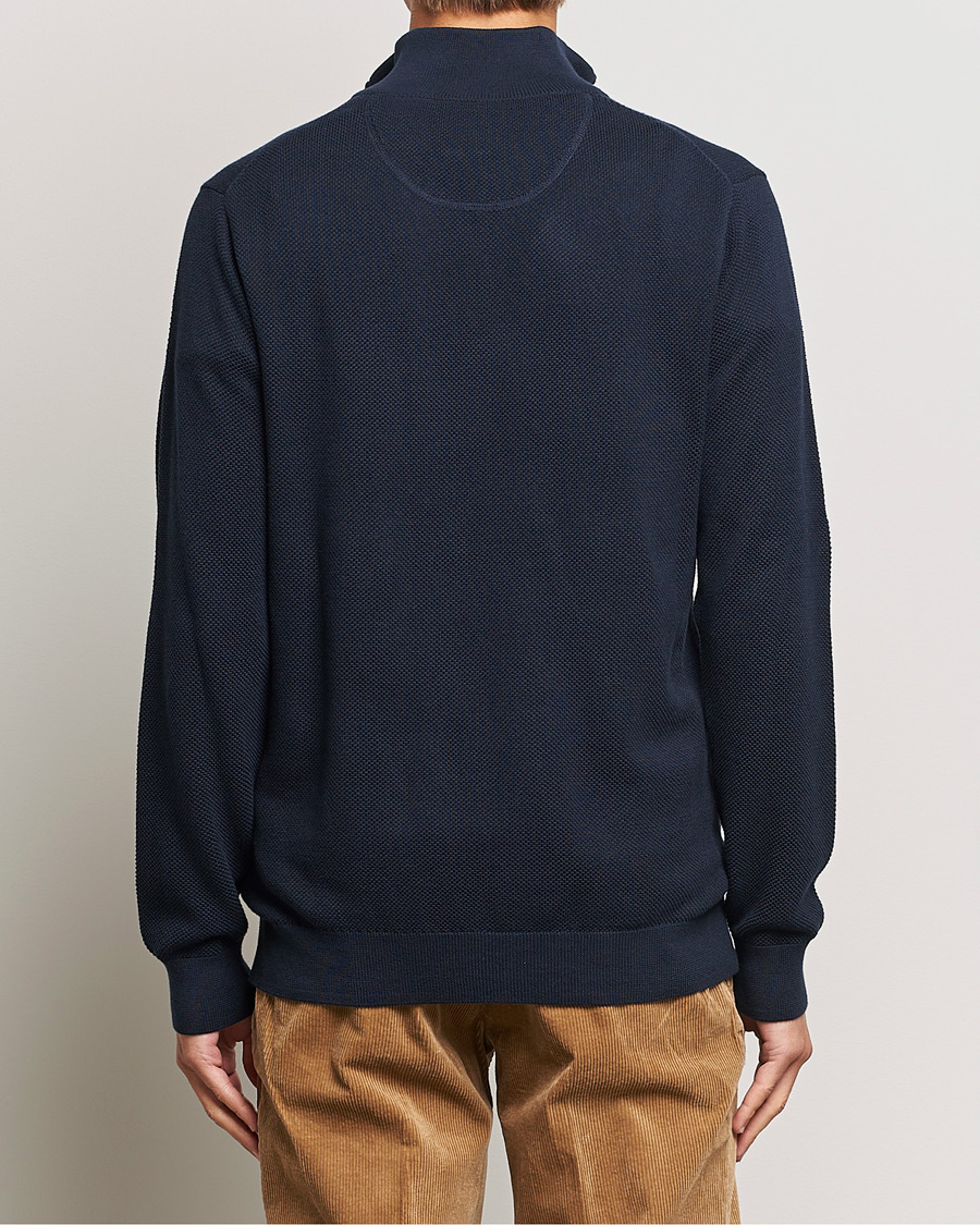 Herre | Gensere | GANT | Cotton Pique Half Zip Evening Blue