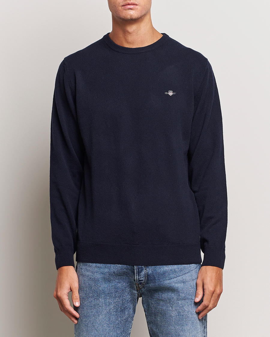 Herre |  | GANT | Lambswool Crew Neck Pullover Marine