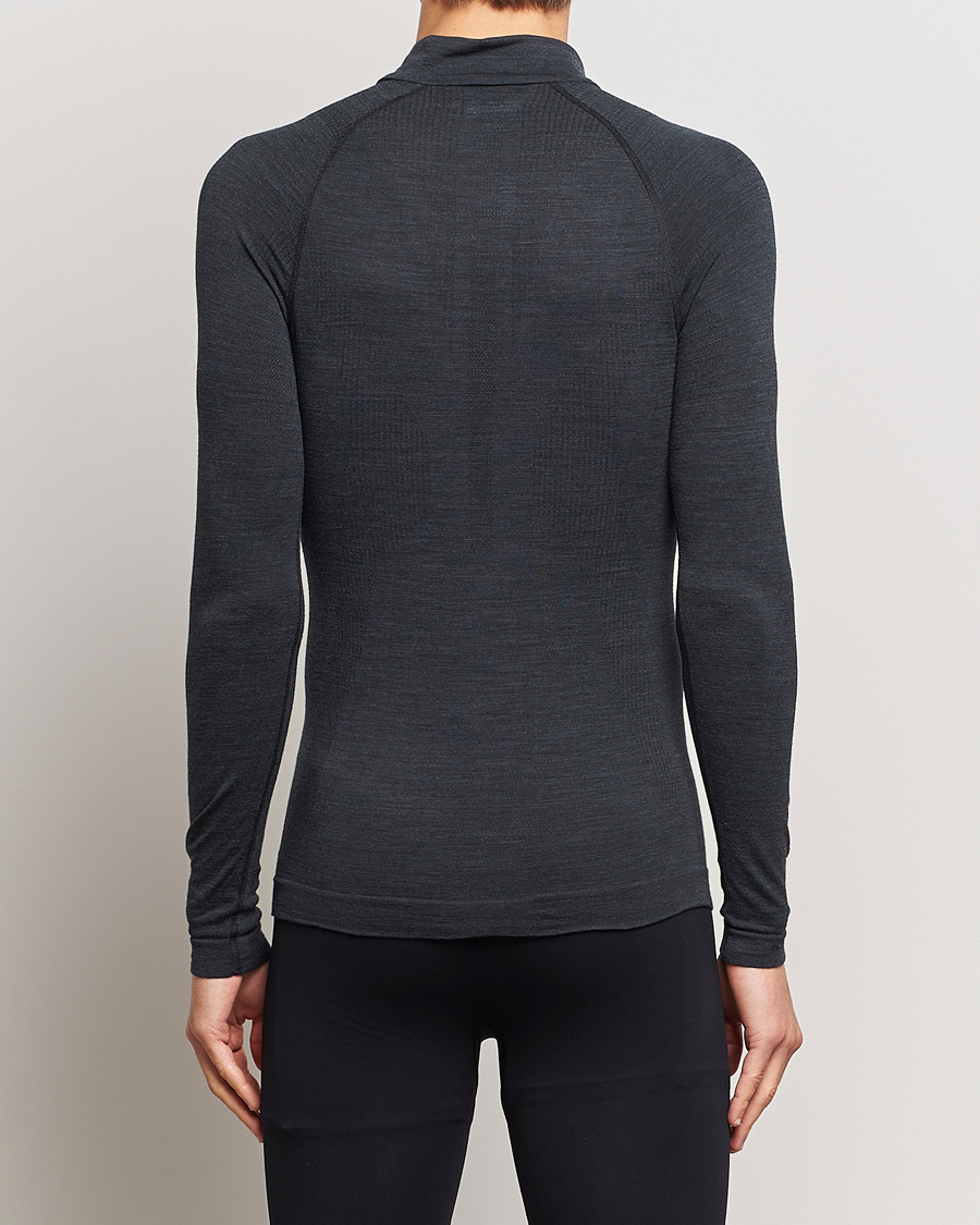 Herre | Gensere | Falke Sport | Long Sleeve Wool Tech Half Zip Shirt Black