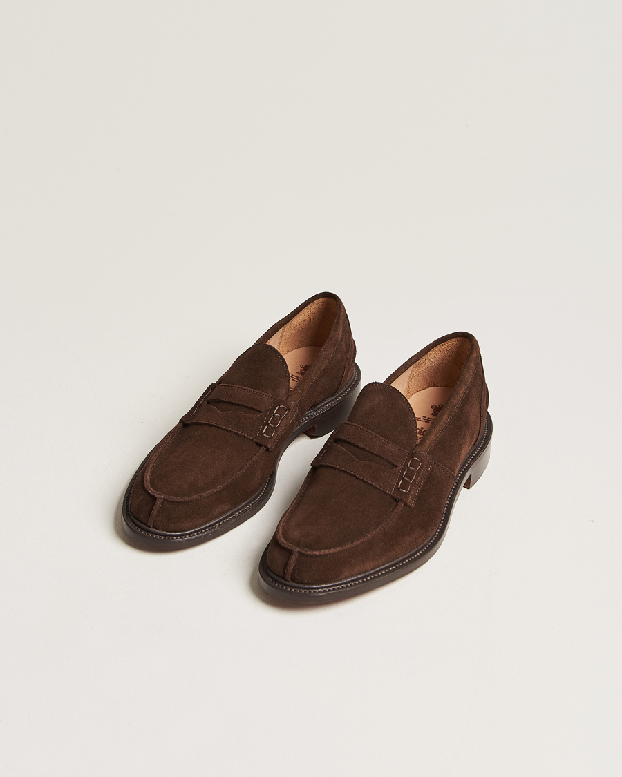 Herre | Tricker's | Tricker\'s | James Penny Loafers Chocolate Suede