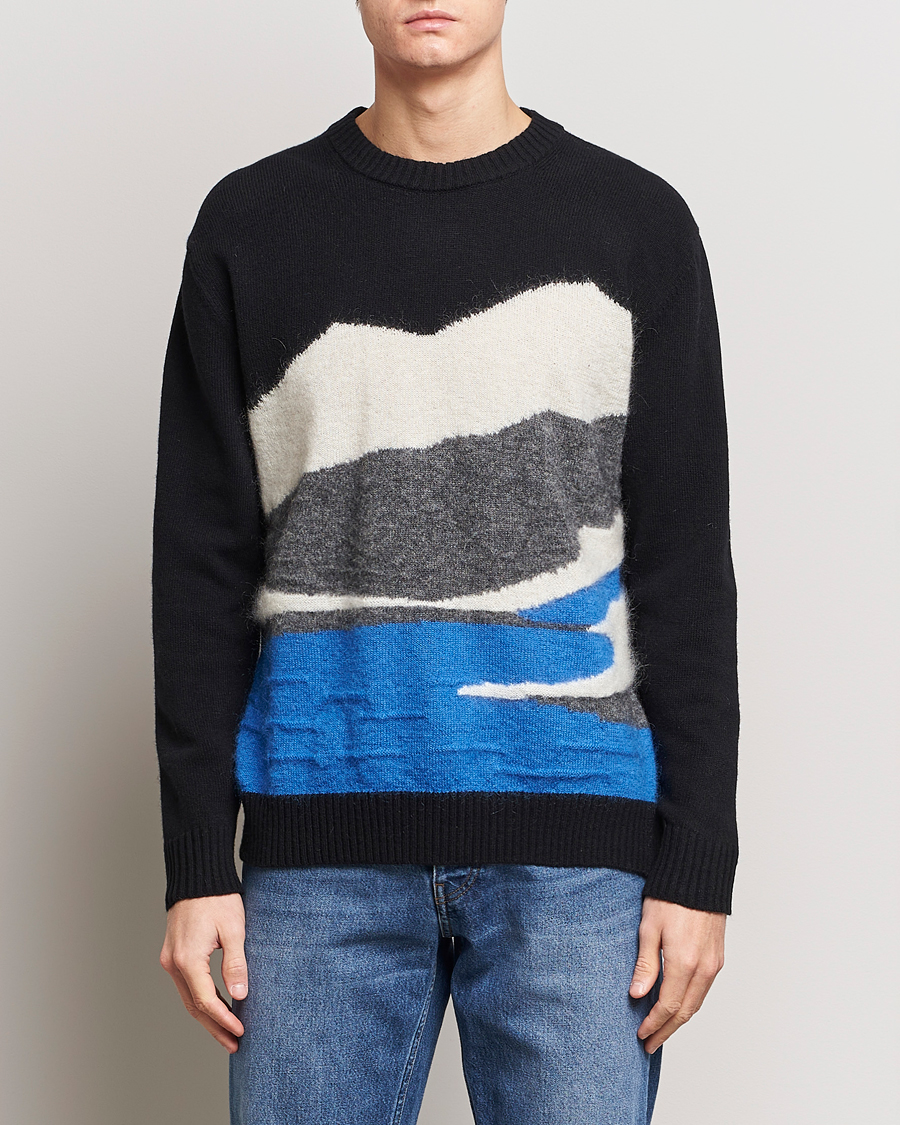 Herre |  | NN07 | Jason Mohair Wool Sweater Black Multi