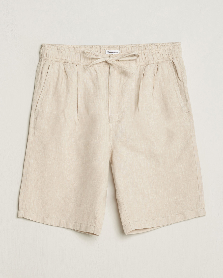 Loose Linen shorts - Burned Olive