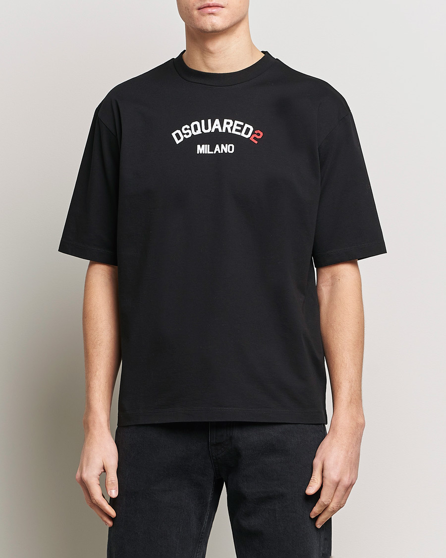 Herre | Luxury Brands | Dsquared2 | Loose Fit Crew Neck T-Shirt Black