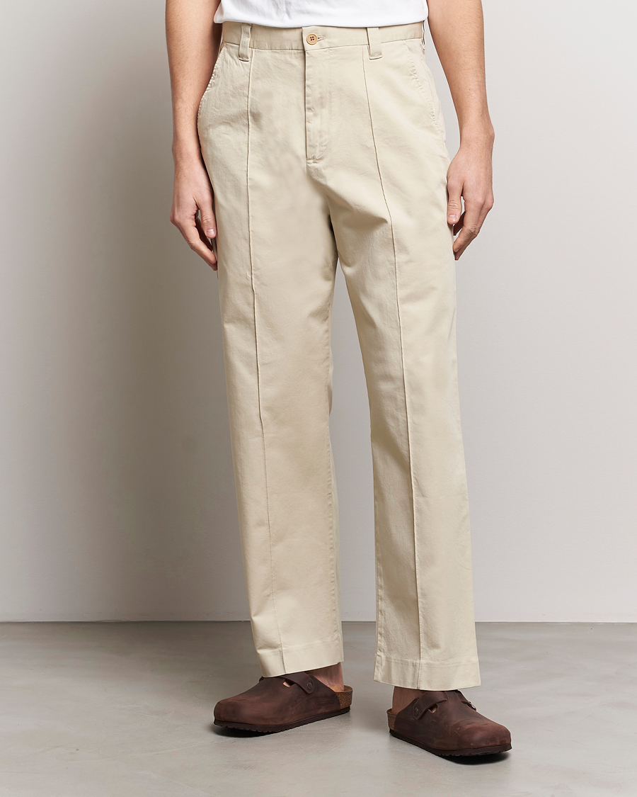 Herre | Bukser | NN07 | Tauber Pleated Trousers Ecru