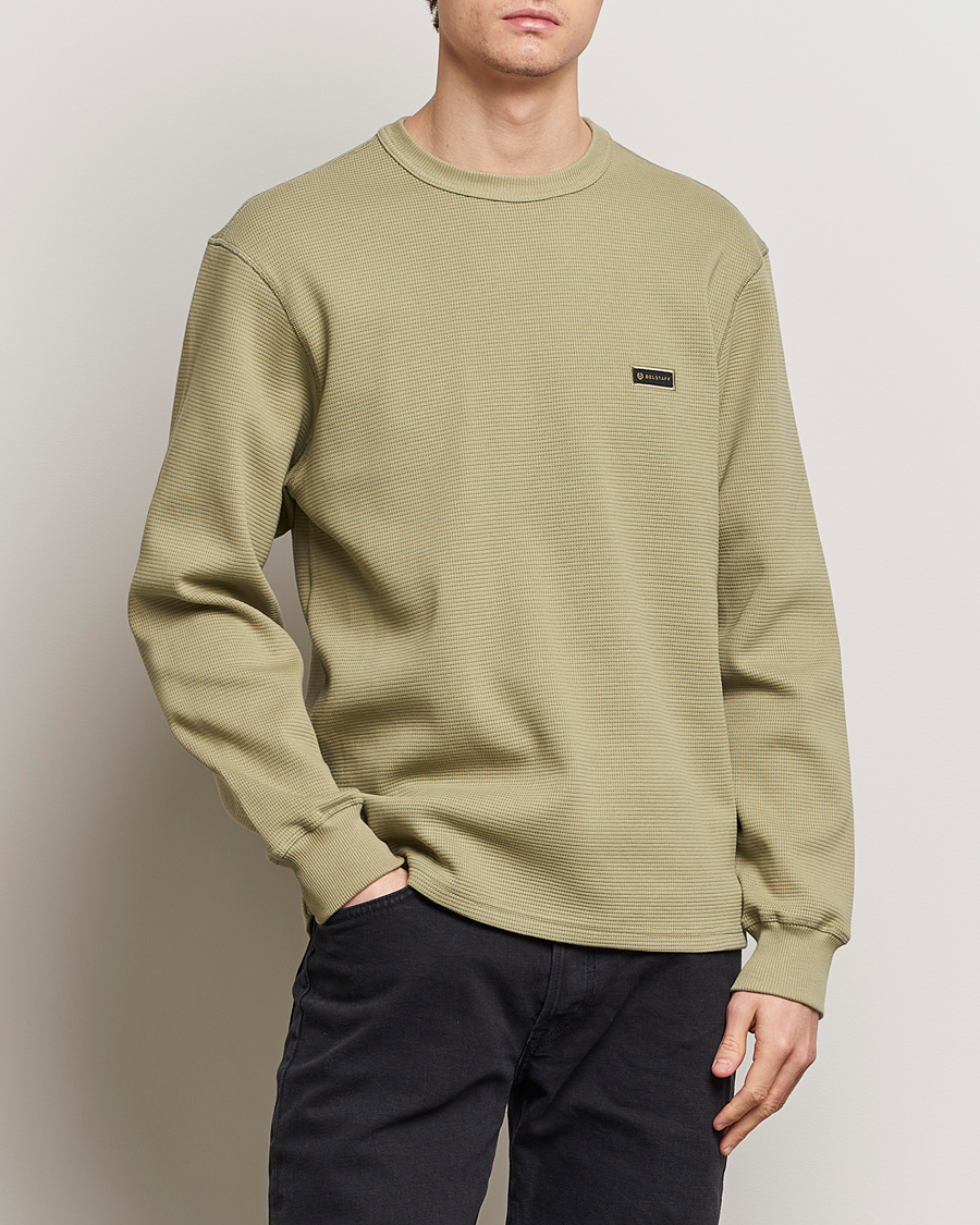 Herre |  | Belstaff | Tarn Long Sleeve Waffle Sweatshirt  Aloe