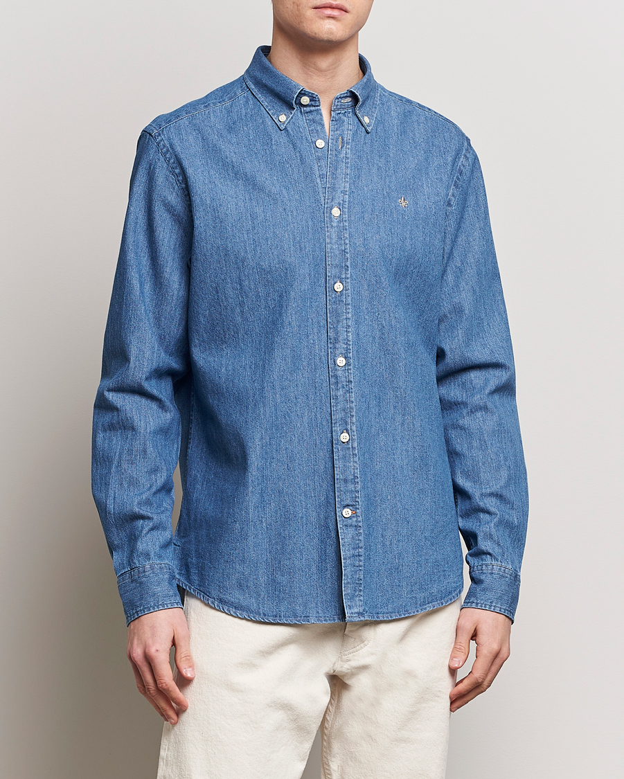 Herre |  | Morris | Classic Fit Denim Shirt Blue