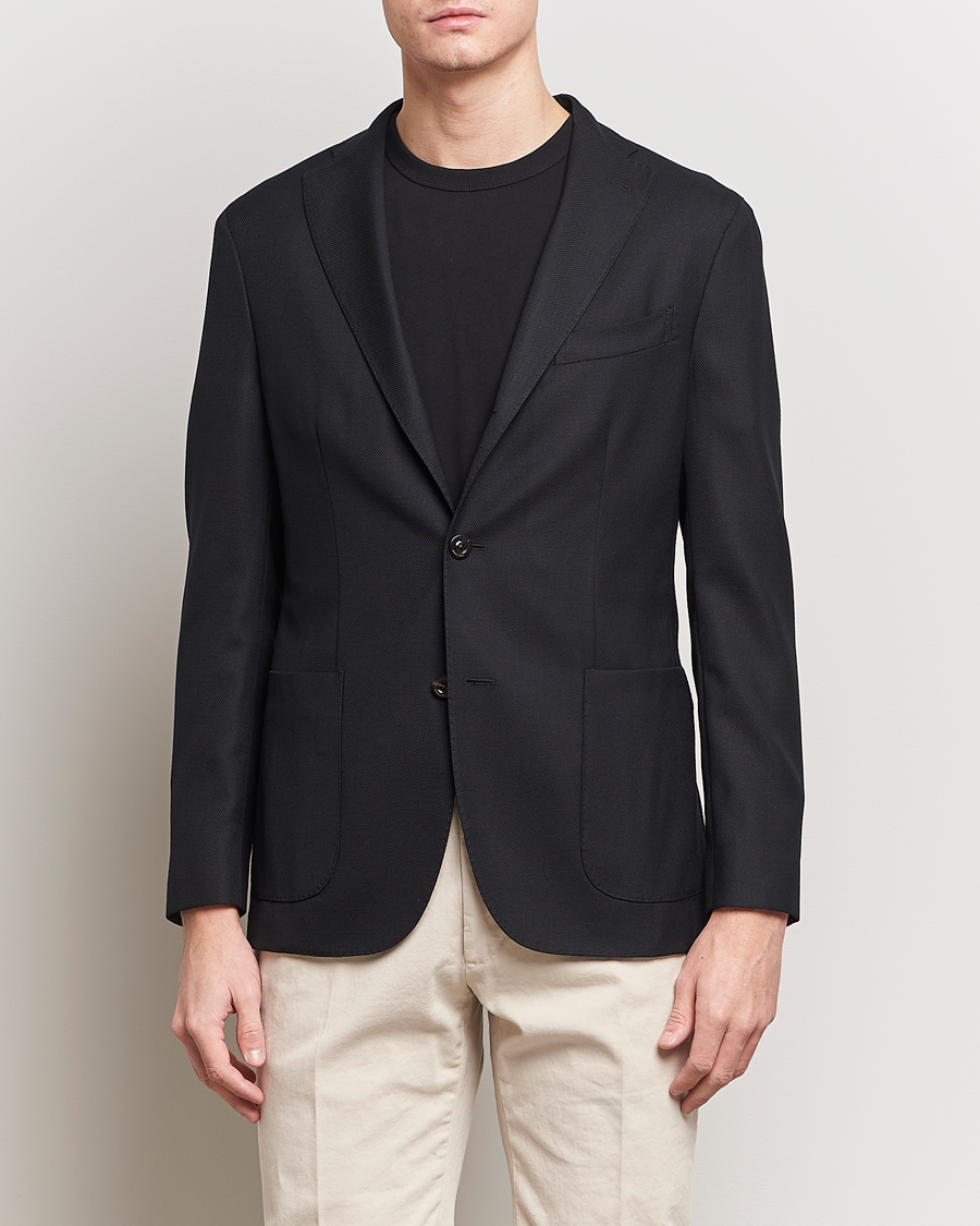 Herre | Italian Department | Boglioli | K Jacket Wool Hopsack Blazer Black