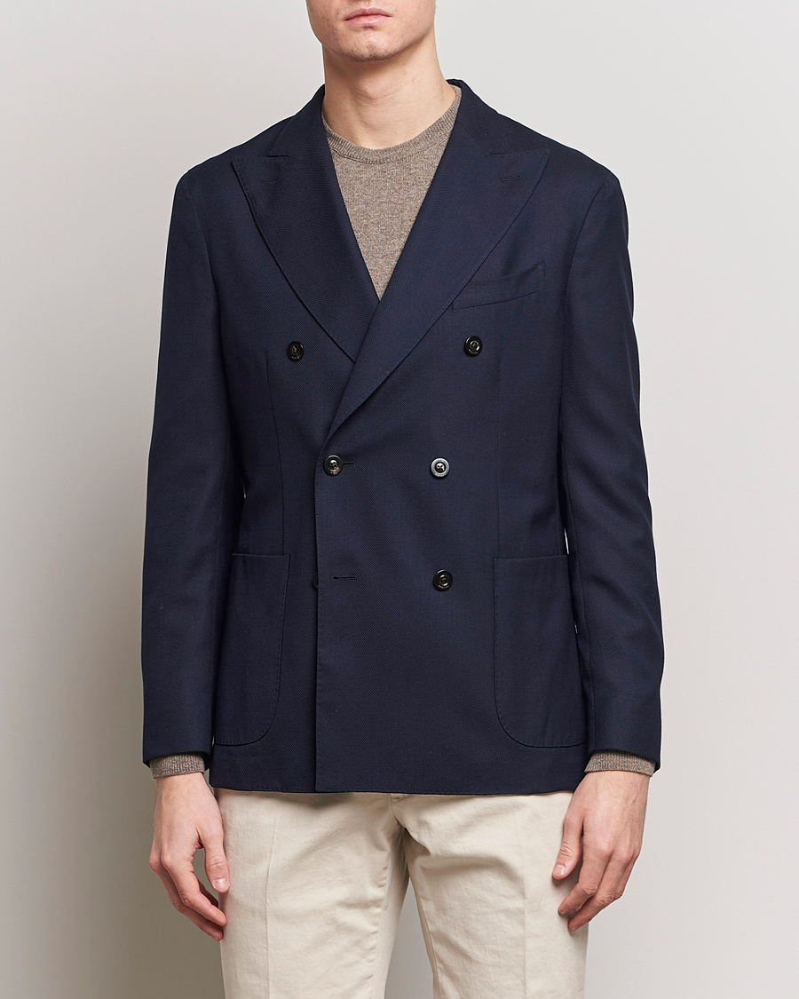 Herre | Ullblazer | Boglioli | K Jacket Double Breasted Wool Blazer Navy